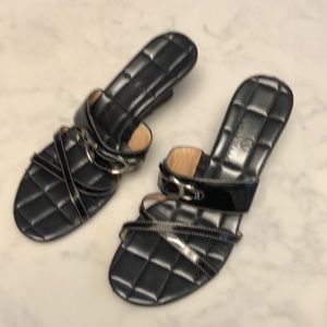 Cole Haan Black Patent Strap Wedge Sandal🌺